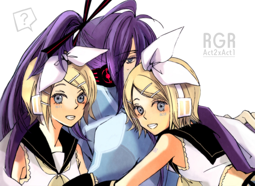 blonde_hair, bow, kagamine_rin, kamui_gakupo, long_hair, male, nia_(artist), nia_(four_winds)