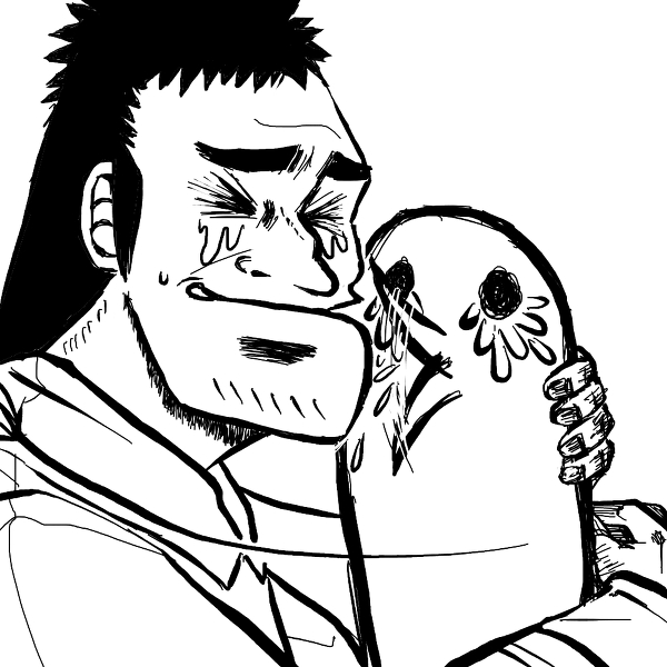 2boys, black_hair, crying, drawfag, kurosawa_(saikyou_densetsu_kurosawa), monochrome, multiple_boys, onodera_punpun