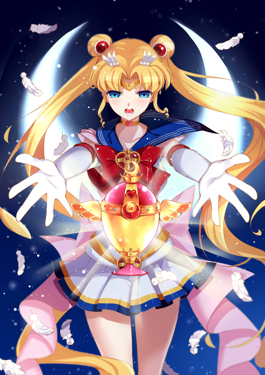 1girl, :o, absurdres, bishoujo_senshi_sailor_moon, blonde_hair, blue_eyes, bow, brooch
