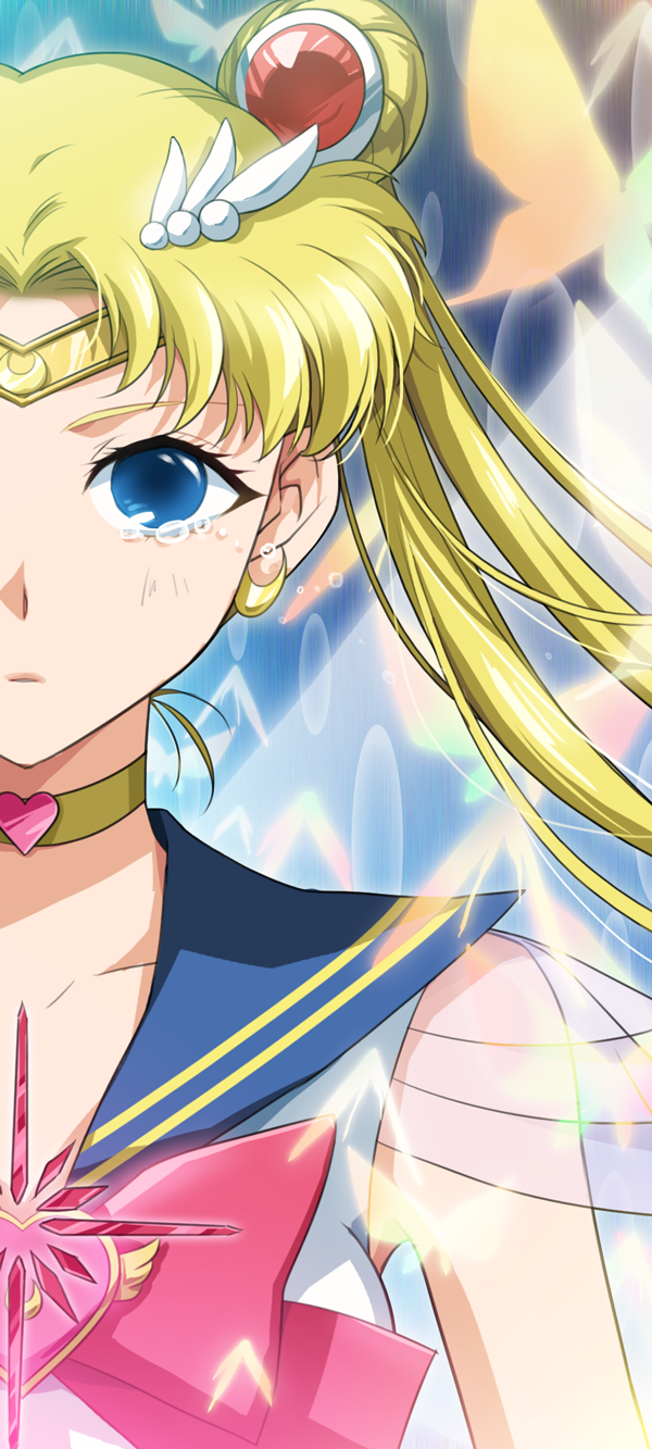 1girl, bishoujo_senshi_sailor_moon, blonde_hair, blue_eyes, brooch, butterfly, choker, earrings