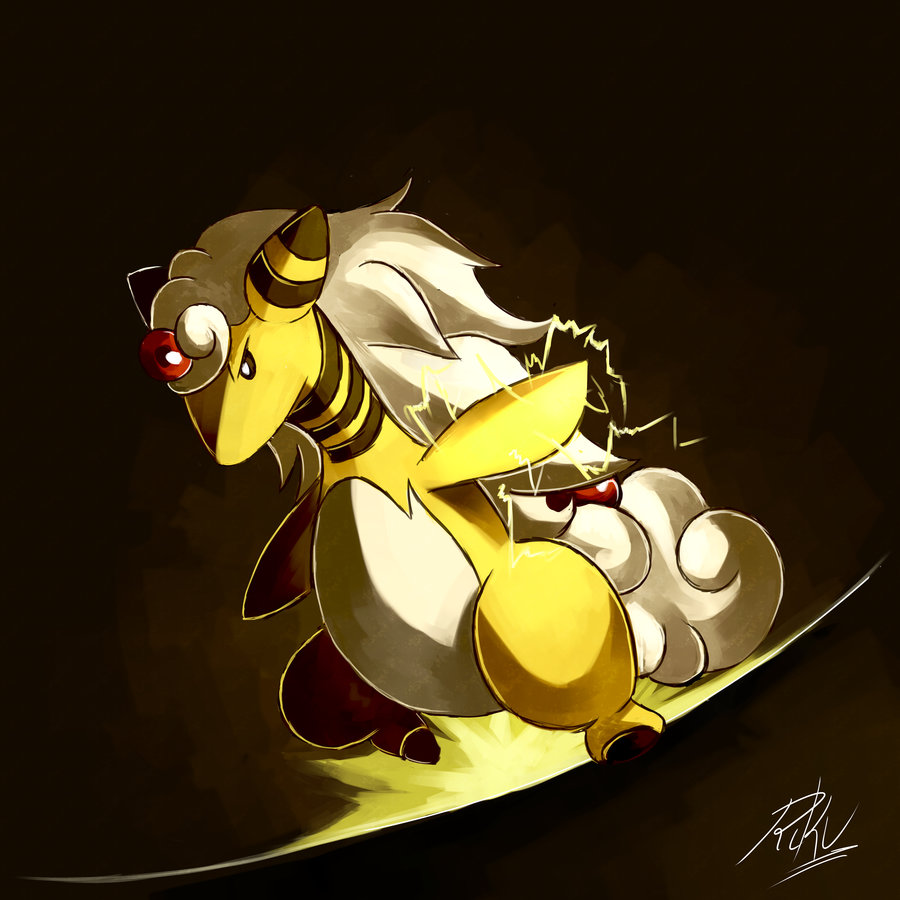 ampharos, dragon, fur, mega_ampharos, mega_pokemon, no_humans, pokemon, pokemon_(creature)