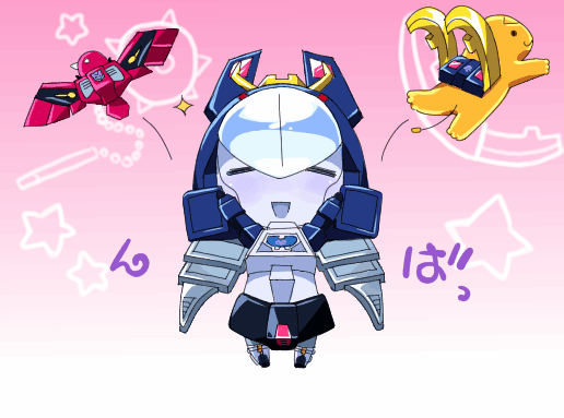 1boy, =_=, ball_and_chain, buri_hamachi, chibi, deathsaurus, decepticon, eagle_breast