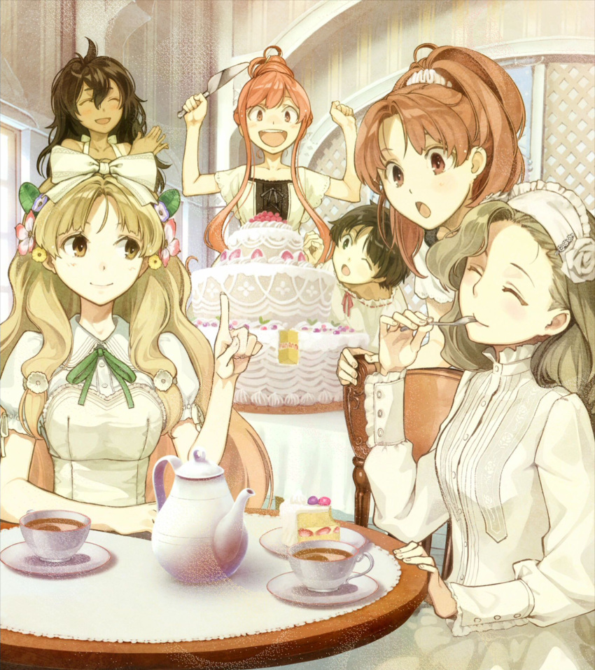 6+girls, ;o, alternate_costume, atelier_(series), atelier_ayesha, ayesha_altugle, black_hair, blonde_hair