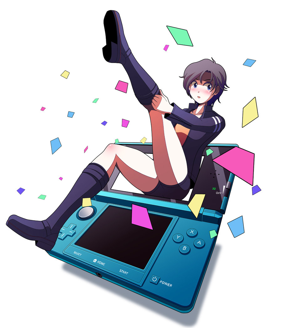aragon-11, blue_eyes, blush, boots, brown_hair, confetti, nagase_reiko, namco