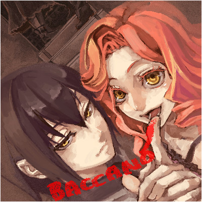 2girls, baccano!, black_hair, blood, charon_walken, child, claudia_walken, curly_hair