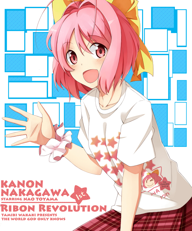 1girl, antenna_hair, bow, character_name, copyright_name, hair_bow, kami_nomi_zo_shiru_sekai, nakagawa_kanon