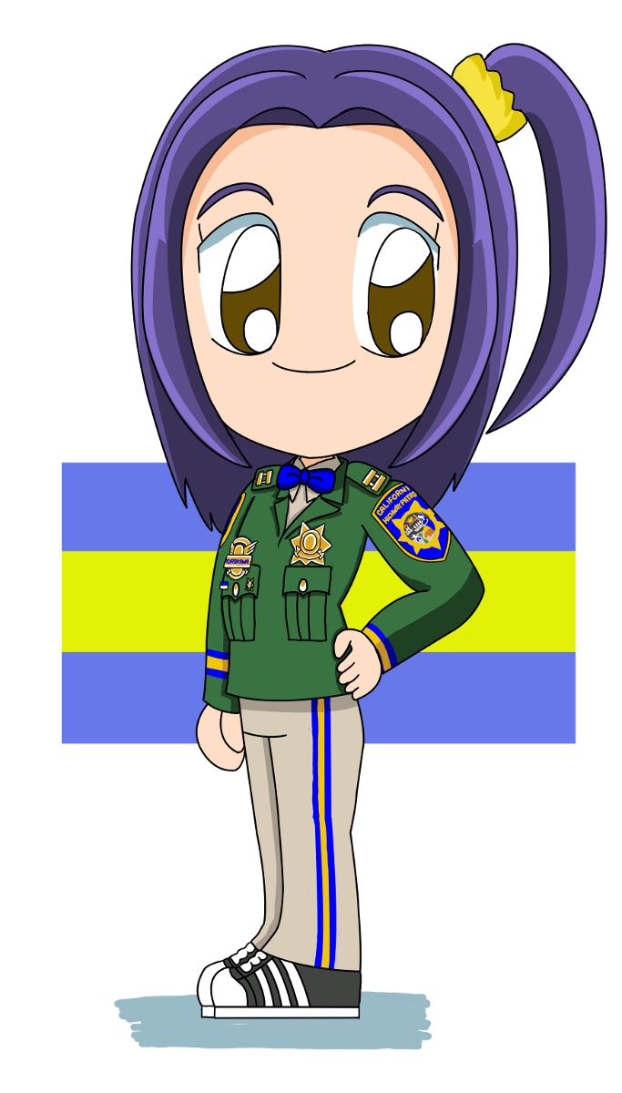 1girl, blazer, bowtie, brown_eyes, california_highway_patrol, highres, kurokawa_eren, police
