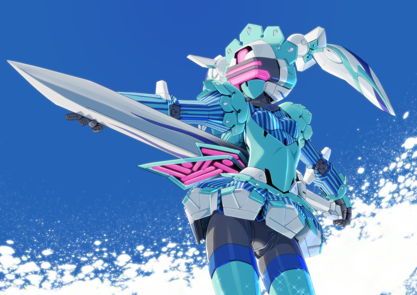 fei-yen, highres, mecha, musen-shiki_sanhankikan, sword, virtual_on, weapon