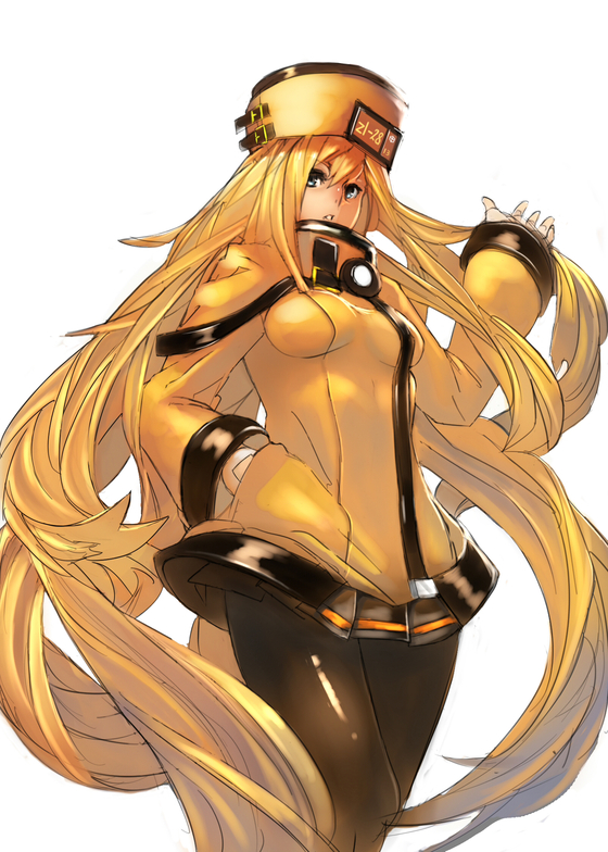 1girl, blonde_hair, blue_eyes, fingerless_gloves, gloves, guilty_gear, guilty_gear_xrd, hat