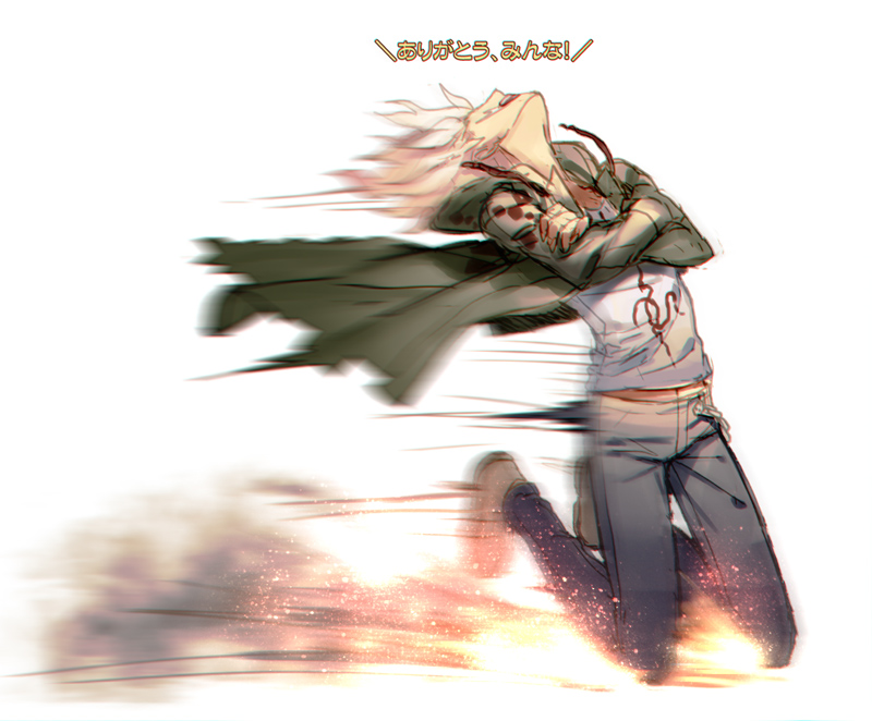 1boy, dangan_ronpa, dress, kitsune_n, komaeda_nagito, sparks, super_dangan_ronpa_2, white_background