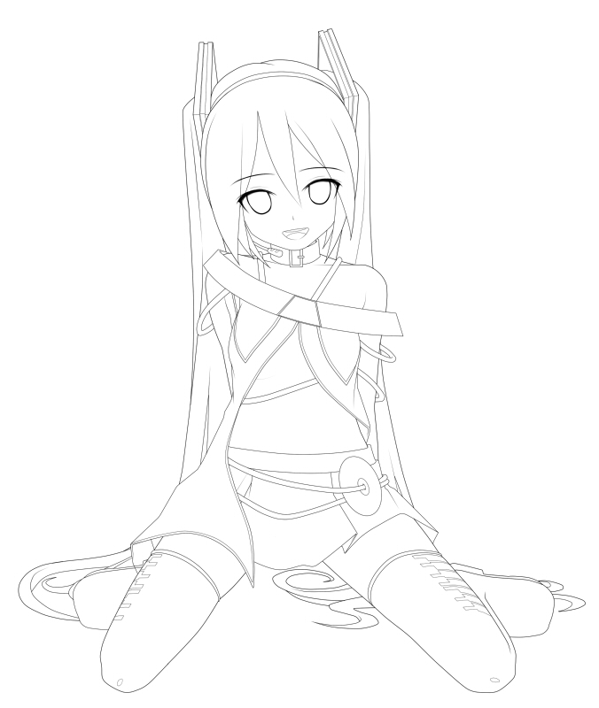 1girl, collar, cosplay, eto, hatsune_miku, headset, kneeling, lily_(vocaloid)
