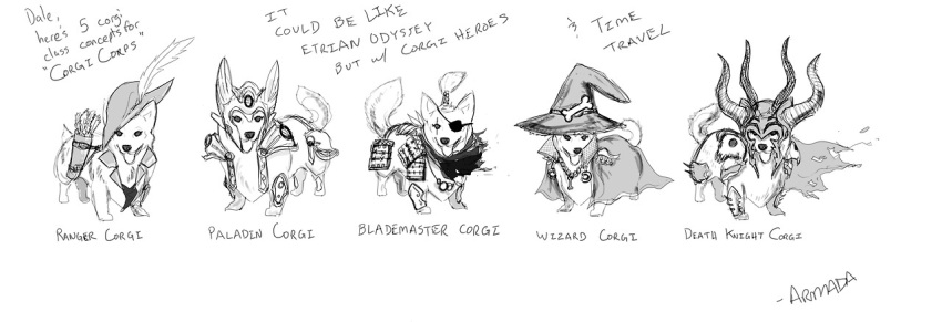 armor, arrow, artist_name, cape, corgi, dog, english, eyepatch