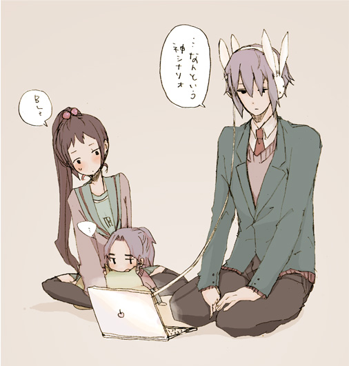 asakura_ryou, asakura_ryouko, cai, computer, genderswap, kimidori-san, kyonko, laptop