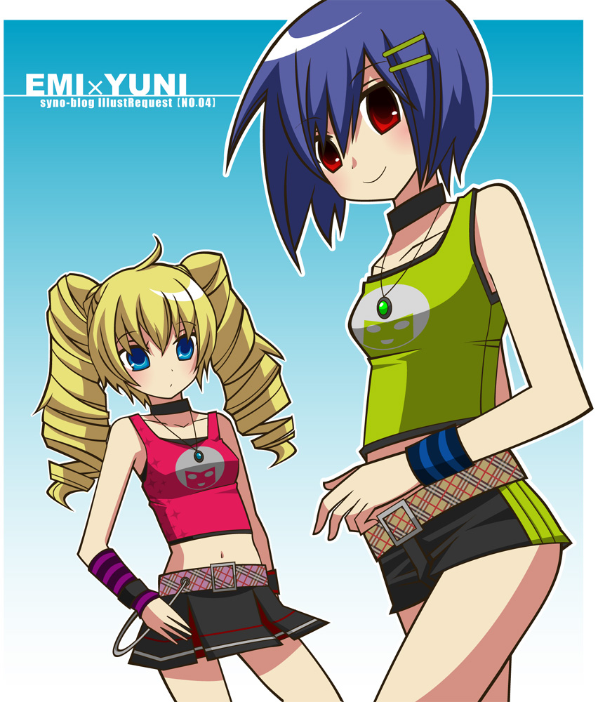 bemani, blonde_hair, dance_dance_revolution, emi_(dance_dance_revolution), yuni_(dance_dance_revolution)