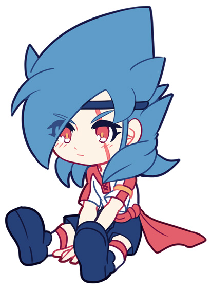 1boy, armband, blue_hair, chibi, inazuma_eleven_(series), inazuma_eleven_go, kaiou, male