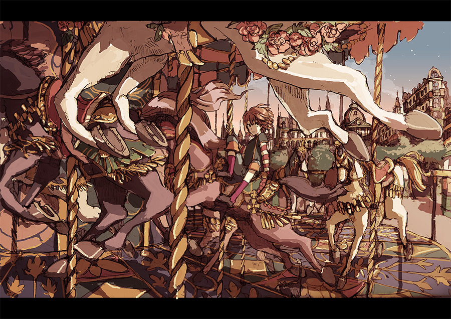 bad_id, carousel, gecco, hirasawa_geko, merry_go_round, original, solo