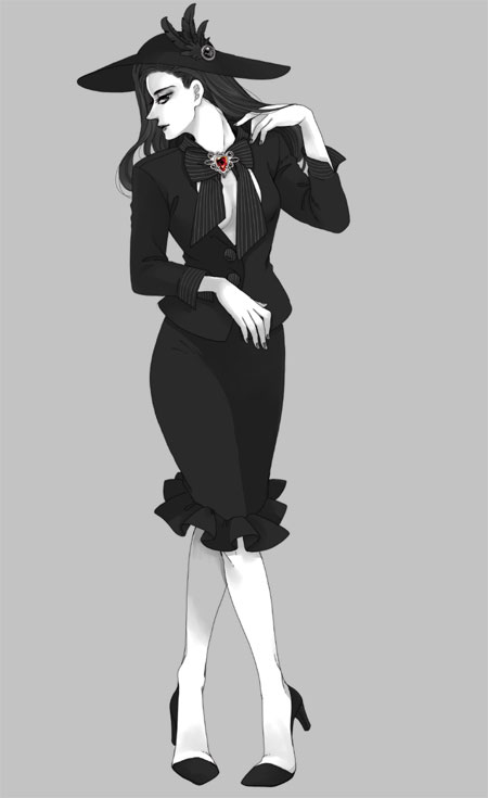 1girl, bow, chiyo_(chidori), hat, high_heels, jewelry, jojo_no_kimyou_na_bouken, lisa_lisa
