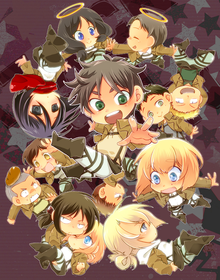 angel, annie_leonhardt, armin_arlert, ataka_takeru, bertholt_fubar, bread, chibi, christa_renz