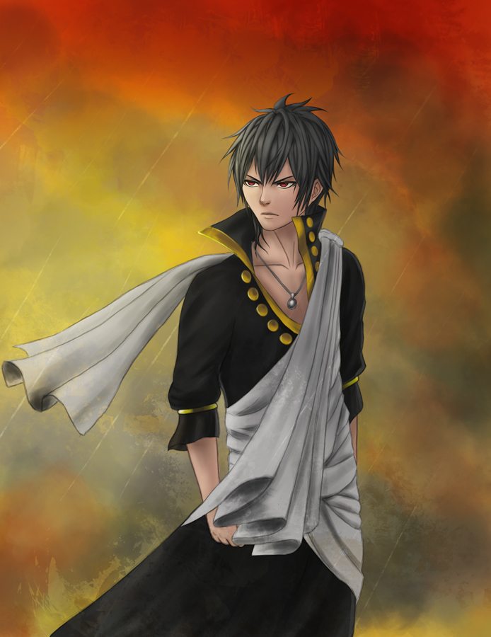 1boy, archilldraws, fairy_tail, jewelry, necklace, red_eyes, solo, zeref