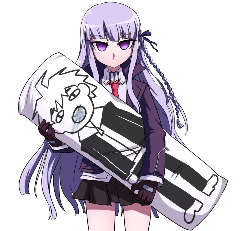1girl, blood, braid, dakimakura, dangan_ronpa, gloves, highres, kirigiri_kyouko