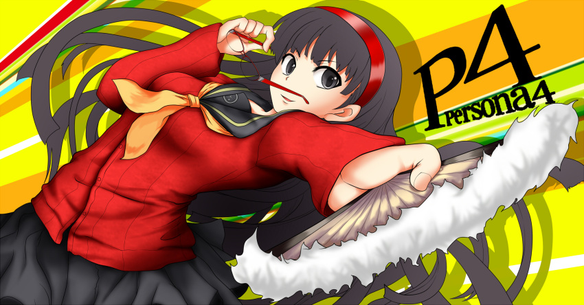 anonimasu, bad_id, black_hair, blue_eyes, fan, glasses, hairband, highres