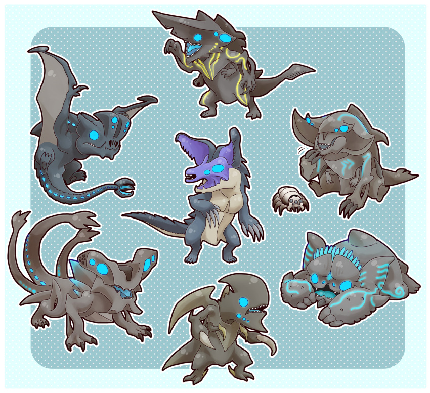 chibi, highres, kaijuu, knifehead, leatherback, monster, mutavore, no_humans