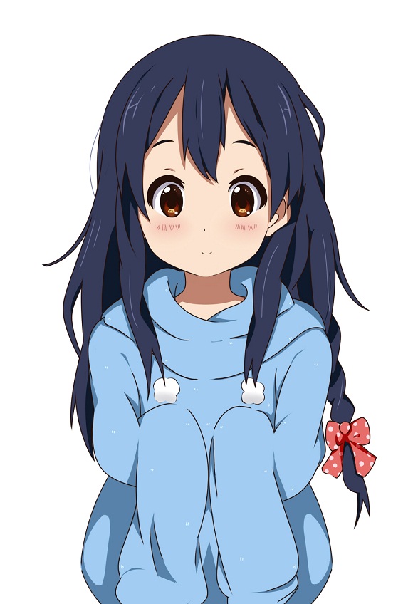 1girl, black_hair, blush, braid, brown_eyes, hair_ribbon, hamaru01, kitashirakawa_anko, long_hair, looking_at_viewer, messy_hair, oversized_clothes, ribbon, simple_background, single_braid, sleeves_past_wrists, smile, solo, tamako_market, white_background