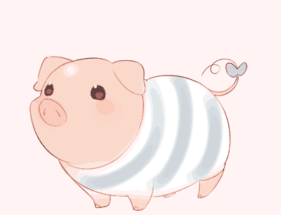 animated, animated_gif, bouncing, lowres, monster_hunter, naso4, no_humans, pig, poogie, solo, striped, tail_bow