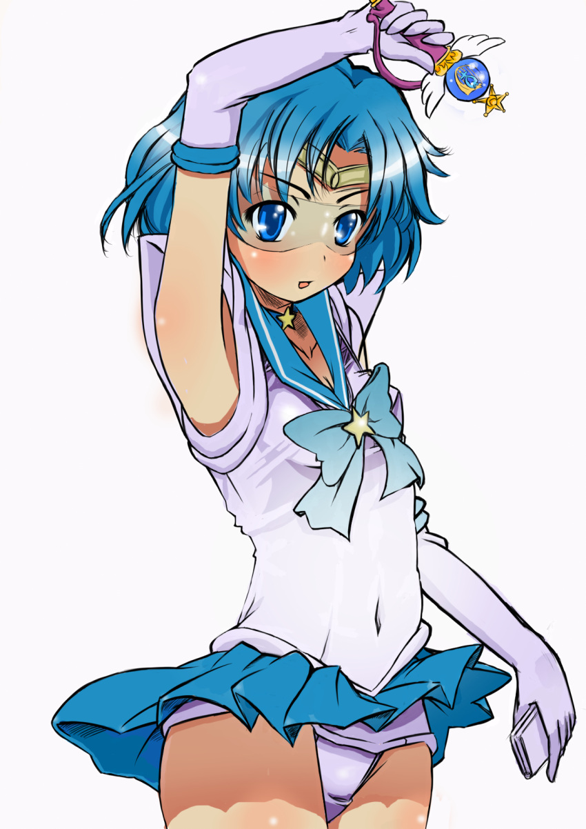 aburisamon, bishoujo_senshi_sailor_moon, blue_eyes, blue_hair, choker, elbow_gloves, gloves, goggles