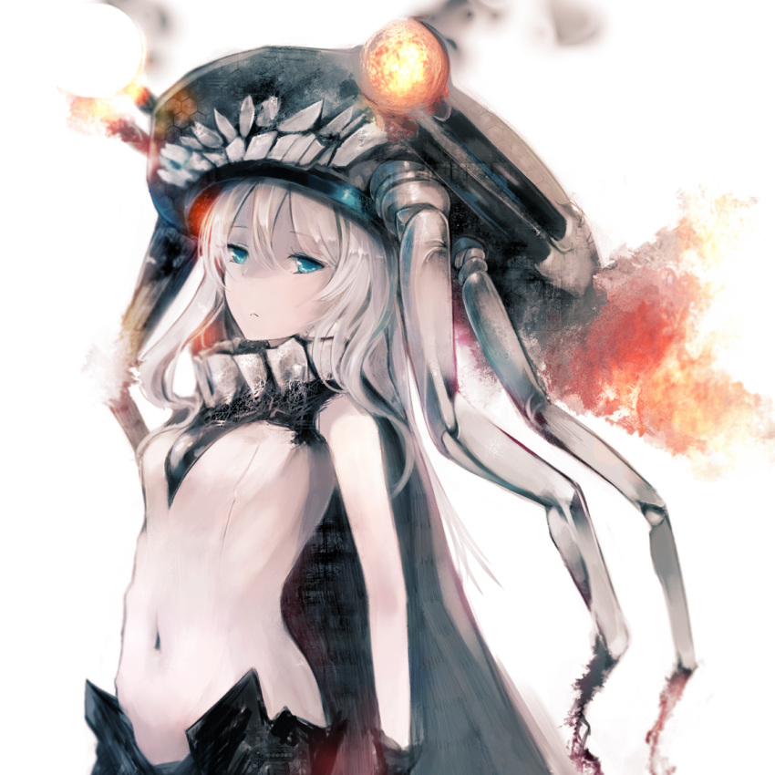 1girl, blue_eyes, bodysuit, glowing, glowing_eyes, kantai_collection, long_hair, pale_skin