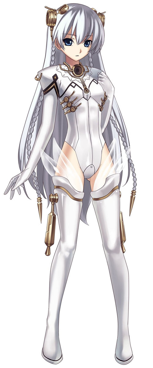ar_tonelico_i, blue_eyes, bodysuit, boots, braid, cross_edge, gust, hair_ornament