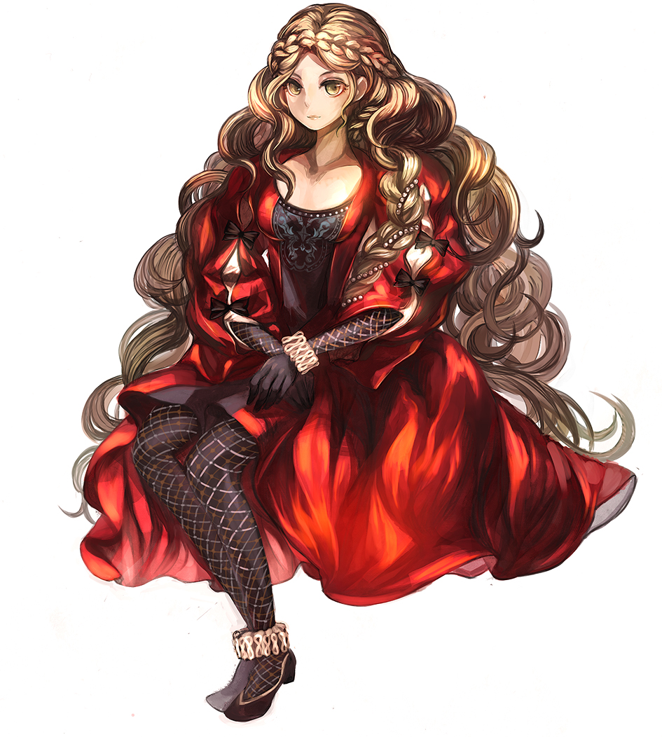 braid, dragon's_crown, dress, long_dress, long_hair, princess_vivian, sitting, smile