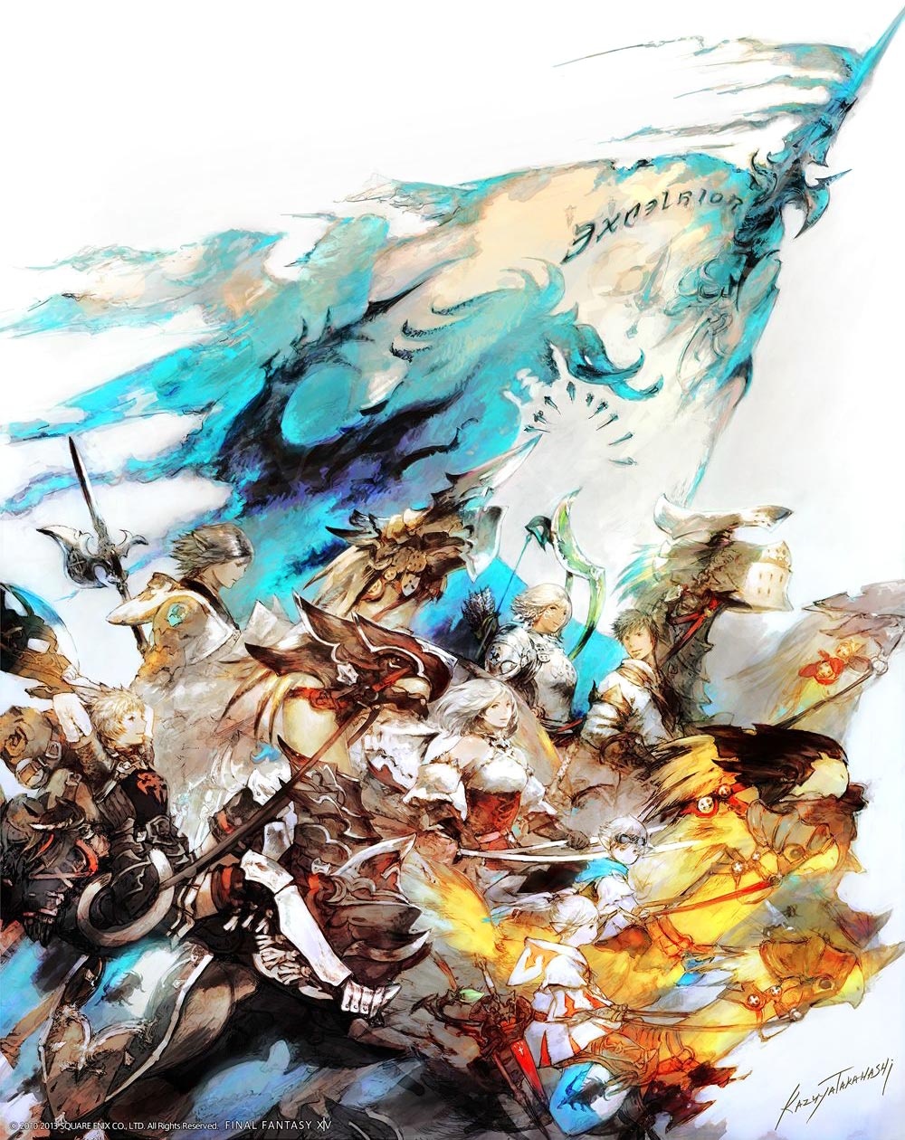 3boys, 4girls, animal_ears, armor, arms_behind_head, arrow, blonde_hair, bow_(weapon)
