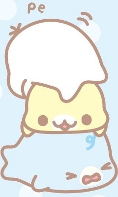 blue, cute, mamegoma, white, yellow