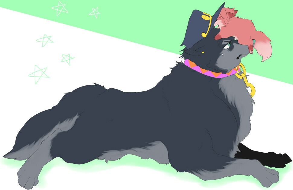 aberu514, animalization, collar, dog, hat, jojo_no_kimyou_na_bouken, kakyouin_noriaki, kuujou_joutarou