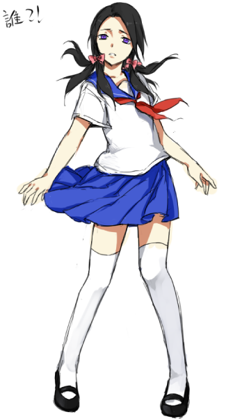 1boy, black_hair, cobracobbra, crossdressinging, illuso, jojo_no_kimyou_na_bouken, multiple_tails, school_uniform