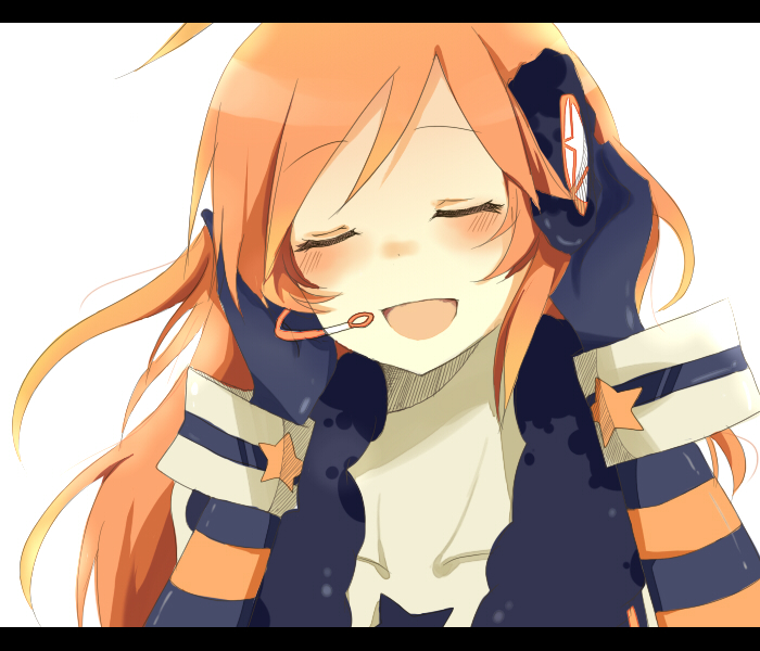 1girl, blush, closed_eyes, earmuffs, gloves, hands_on_earmuffs, hands_on_headphones, headphones
