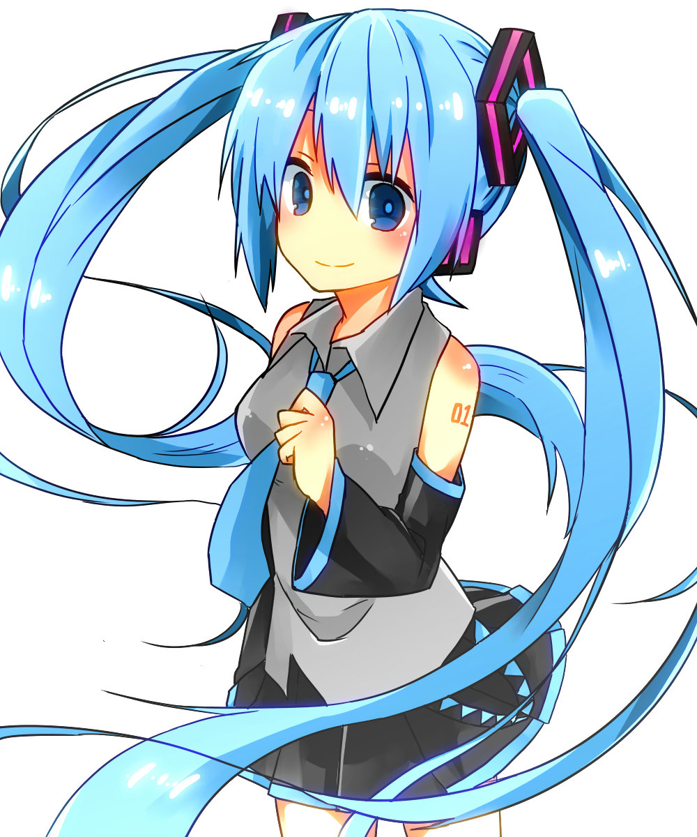 1girl, aqua_hair, blue_eyes, blush, detached_sleeves, hatsune_miku, highres, long_hair