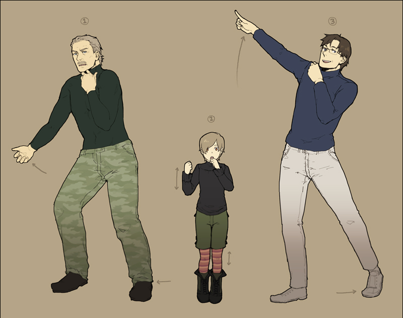 dance, glasses, gobeur, metal_gear_solid, old_snake, otacon, solid_snake, striped_socks