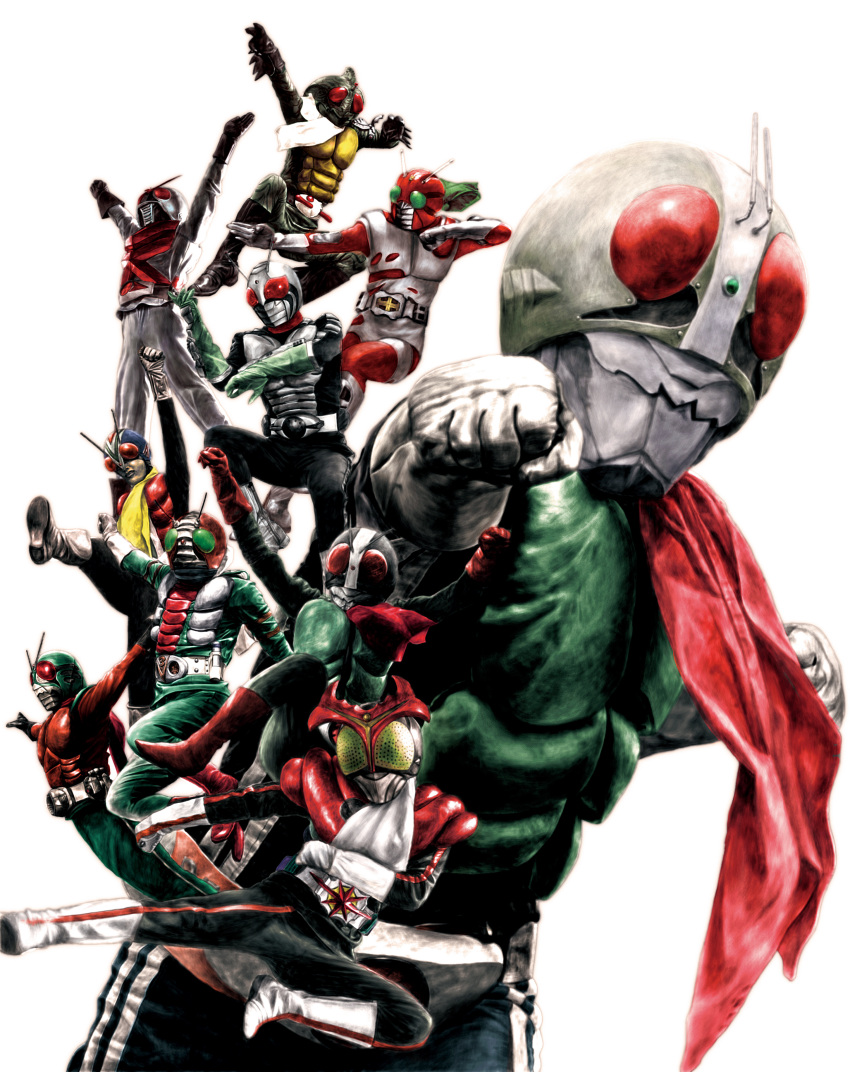 6+boys, absurdres, antennae, belt, compound_eyes, furusawa_daiki, highres, kamen_rider