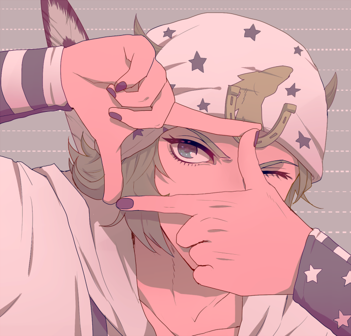 1boy, aju222, blonde_hair, blue_eyes, hat, johnny_joestar, jojo_no_kimyou_na_bouken, solo