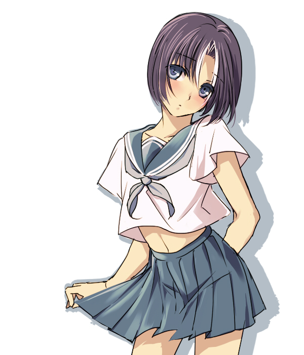 1girl, black_hair, blue_eyes, bruno_bucciarati, genderswap, jojo_no_kimyou_na_bouken, kanikame, midriff