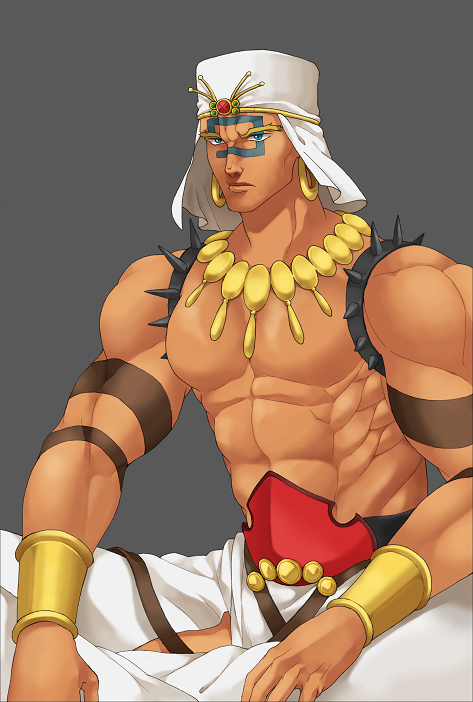 1boy, earrings, facial_mark, jewelry, jojo_no_kimyou_na_bouken, kisarazu_tetsuya, manly, muscle