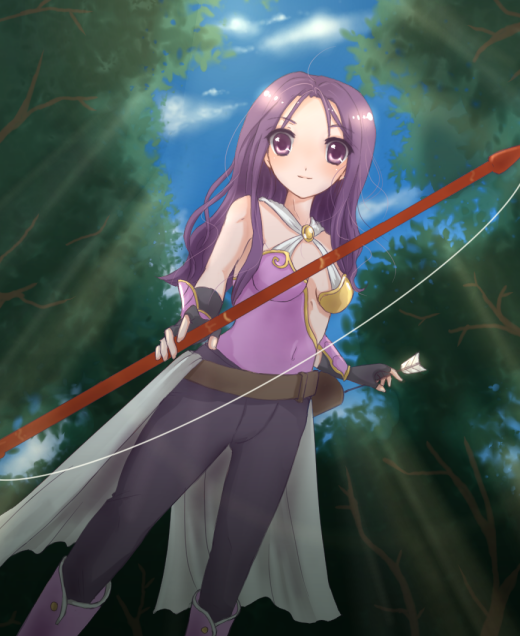 arrow, belt, boots, bow_(weapon), final_fantasy, final_fantasy_ii, gloves, long_hair