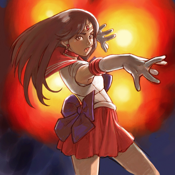 1girl, bishoujo_senshi_sailor_moon, black_eyes, black_hair, elbow_gloves, gloves, hino_rei, long_hair