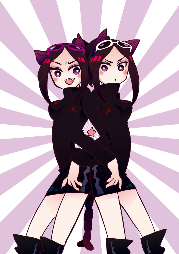 animal_ears, black_eyes, black_hair, fangs, kiki_dewynter, long_hair, saints_row, saints_row:_the_third