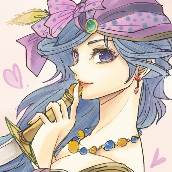 1girl, bandana, blue_hair, earrings, final_fantasy, final_fantasy_ii, heart, jewelry