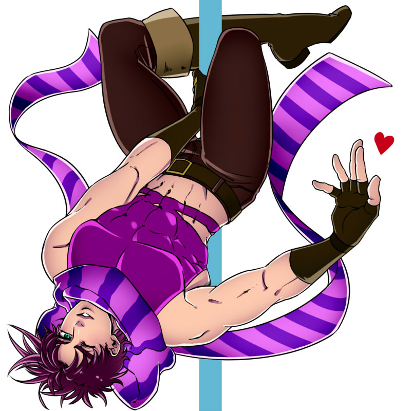 1boy, boots, fingerless_gloves, gloves, green_eyes, jojo_no_kimyou_na_bouken, joseph_joestar_(young), mao-009