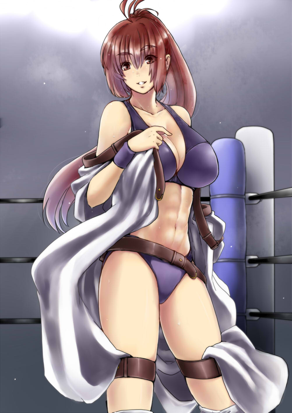 1girl, boots, breasts, brown_hair, highres, jacket, light, long_hair
