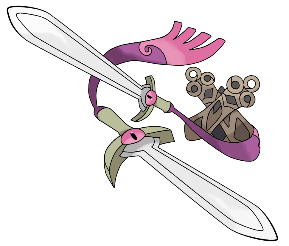 doublade, full_body, no_humans, pokemon, pokemon_(creature), pokemon_(game), pokemon_xy, simple_background